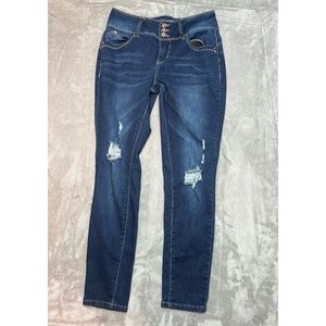 WBB Royalty Distressed High Waist Skinny Dark Blue Wash Size 8 Jeans